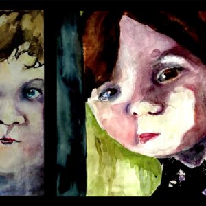 Faces Pressed on Shower Glass